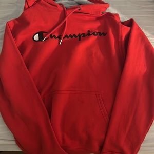 Red champion hoodie Men’s small
